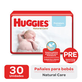 Pañales Huggies Natural Care Prematuro 30 un.