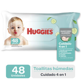 Toallitas Húmedas Huggies Cuidado 4 en 1 - 1 Paq x 48 Un