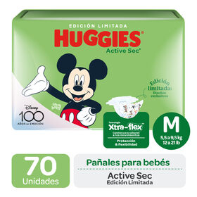 Pañales Huggies Active Sec Xtra Flex Pack (1 paq. x70 un) Talla M